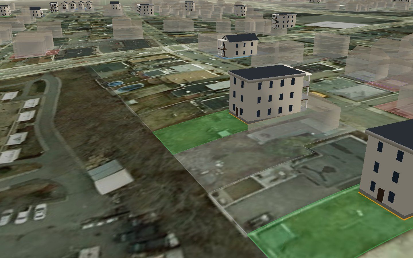3D model of a new triple-decker on a Somerville lot