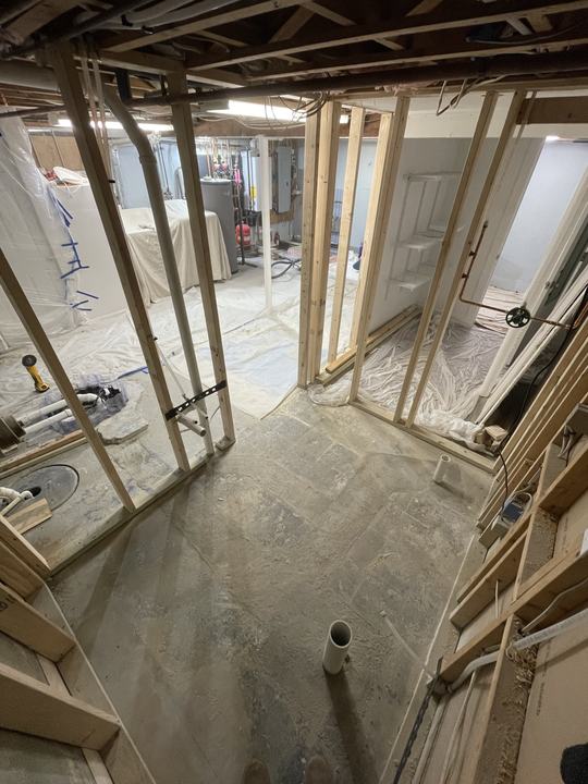 Framing a new bathroom