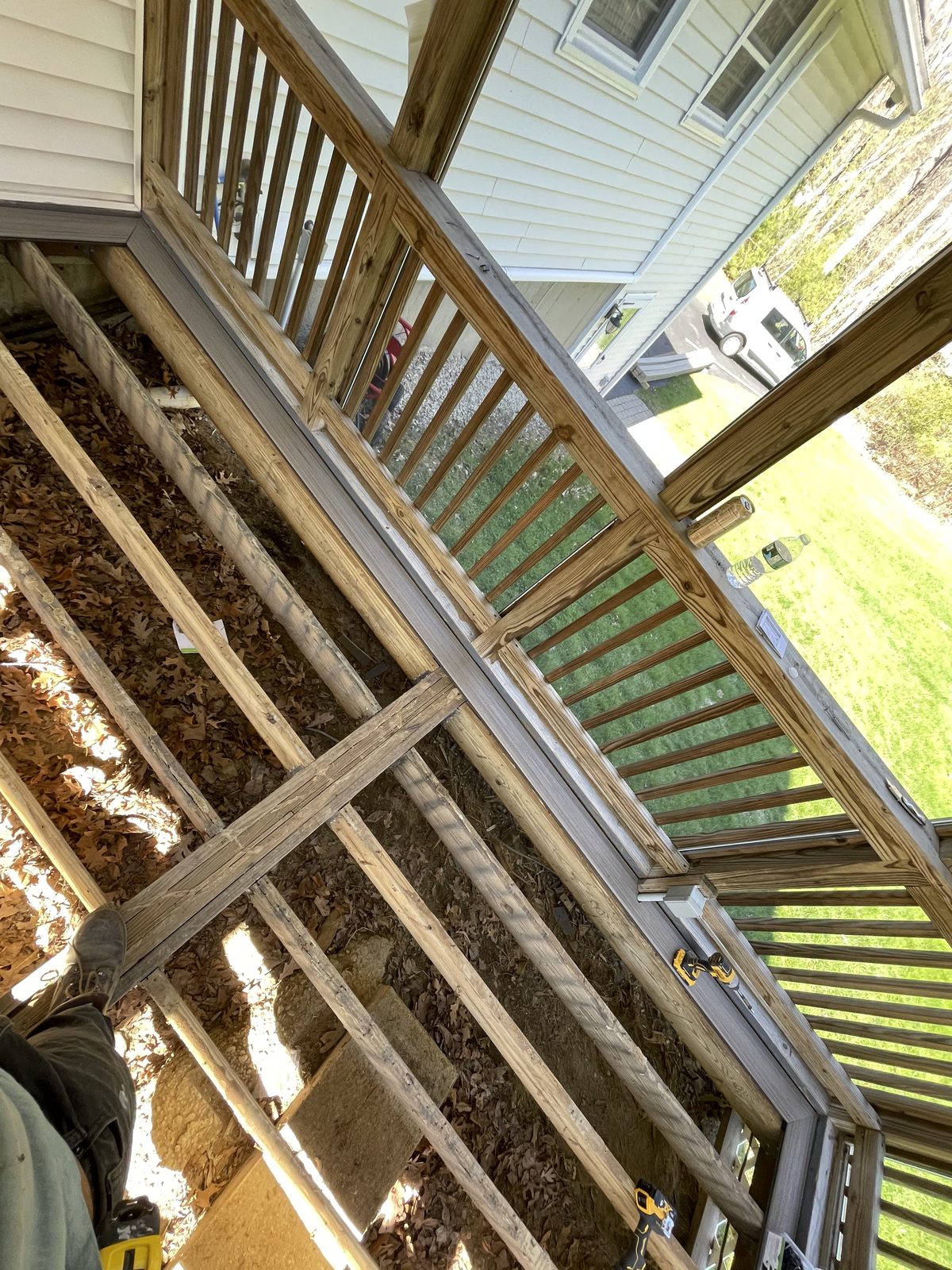 Porch and deck structure during a permitted rebuild