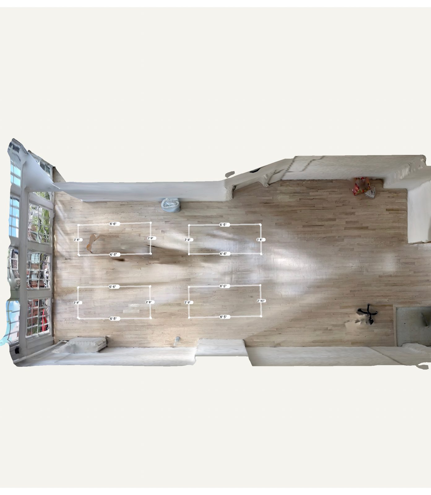 Top-down design drawing of a renovation floor plan