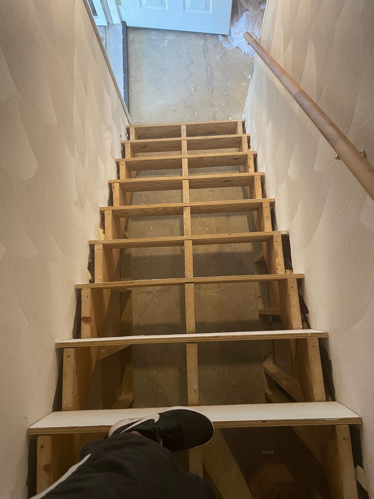 New stair framing during a permitted renovation